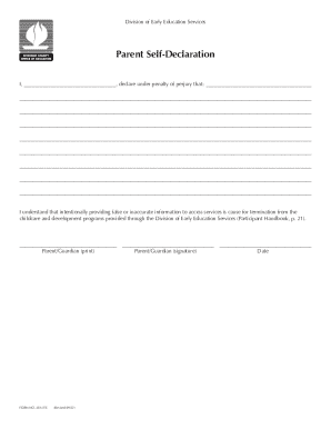 Parent Self-Declaration Form