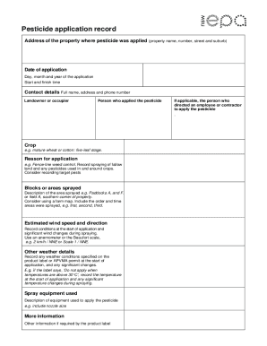 Pesticide Application Record