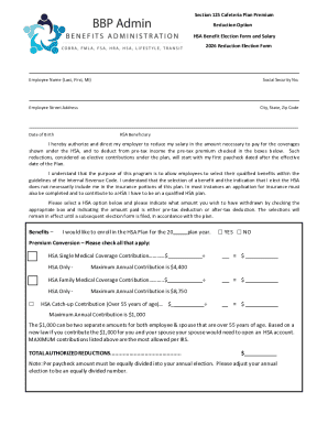 HSA Benefit Election Form