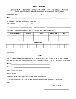 Italian Financial Flow Declaration Form