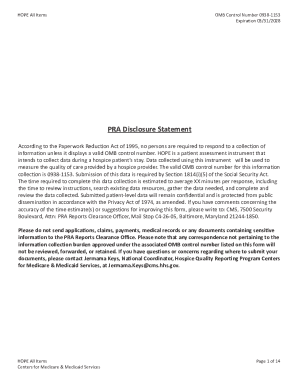 Hospice Outcome and Patient Evaluation (HOPE) Form