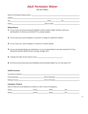 Adult Permission Waiver