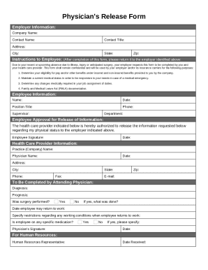 Physician's Release Form