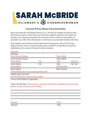 Casework Privacy Release Form