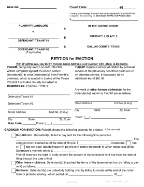 Texas Eviction Petition Form