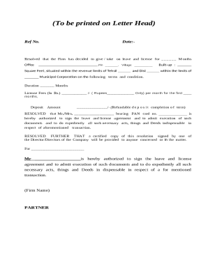 Leave and License Agreement