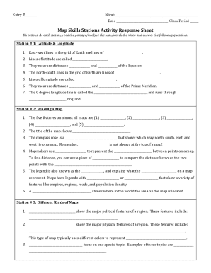 Pleaseure Mapping Worksheet.pdf Map Skills Stations Activity Response Sheet - Fill Out, Sign & Share ...
