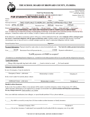 Field Trip Permission Slip