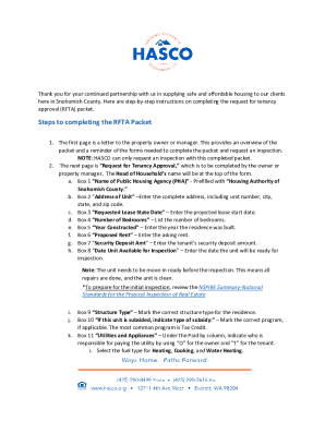 Request for Tenancy Approval Packet