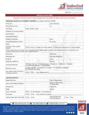 Motor Claim Form
