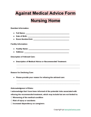 Against Medical Advice Form