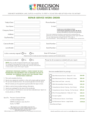 Repair Service Work Order