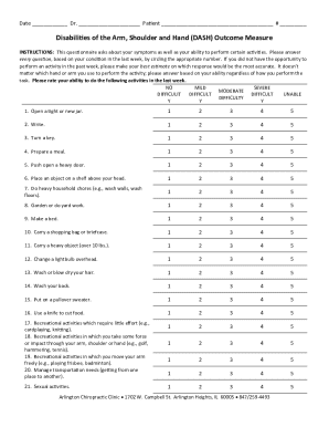 DASH Outcome Measure Form