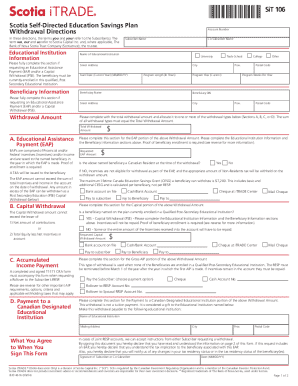 Scotia Self-Directed Education Savings Plan Withdrawal Form