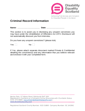Criminal Record Disclosure Form