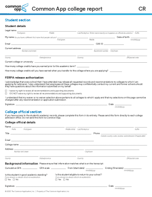 Common App College Report