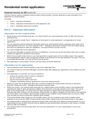 Residential Rental Application Form