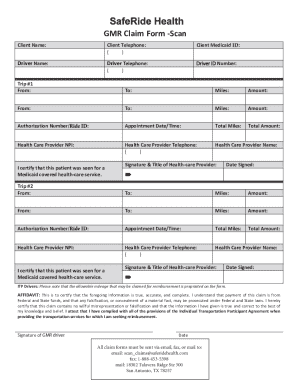 GMR Claim Form