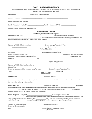 Family Pensioner Life Certificate