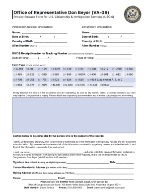 USCIS Privacy Release Form