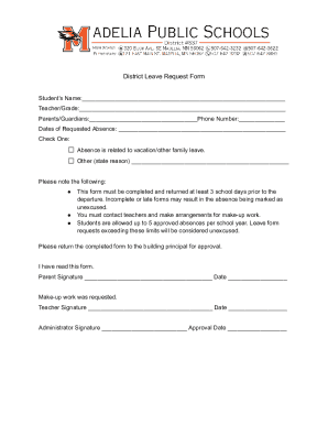 District Leave Request Form