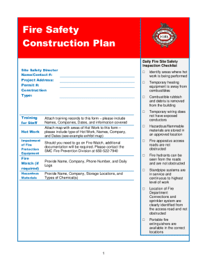 Construction Site Fire Safety Inspection Checklist