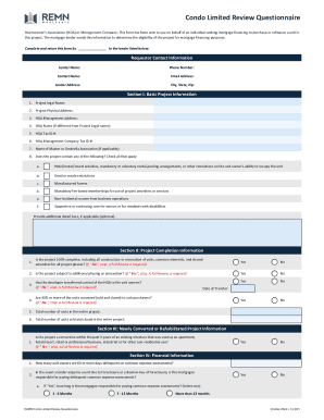 Condo Limited Review Questionnaire