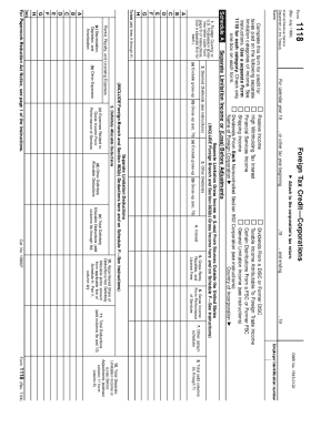Form 1118 Foreign Tax Credit—Corporations