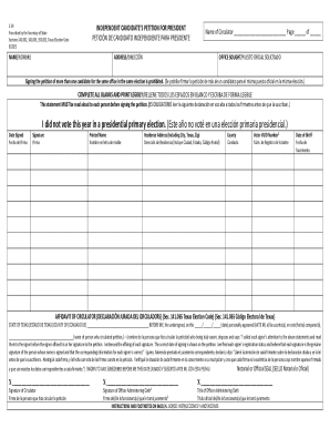 Independent Candidate’s Petition for President