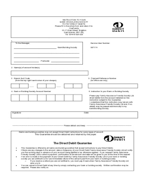 UK Direct Debit Instruction Form