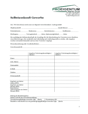Commercial Tenant Self-Disclosure Form