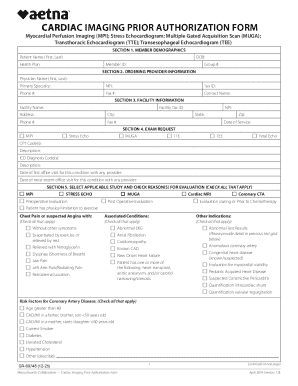 Cardiac Imaging Prior Authorization Form
