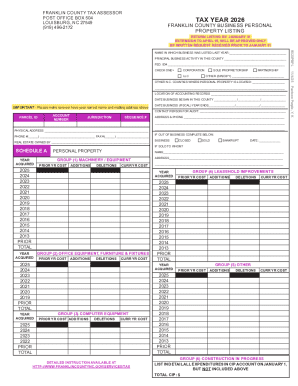 Franklin County Business Personal Property Listing