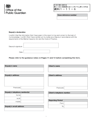 OPG102 Deputy Report Form