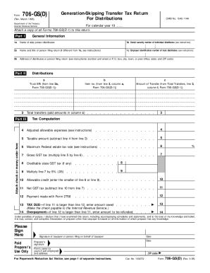 Form 706-GS(D) Generation-Skipping Transfer Tax Return