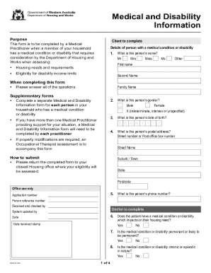 Medical and Disability Information Form