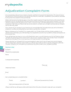 Adjudication Complaint Form