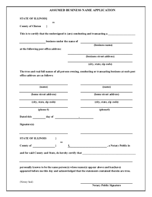 Illinois Assumed Business Name Application