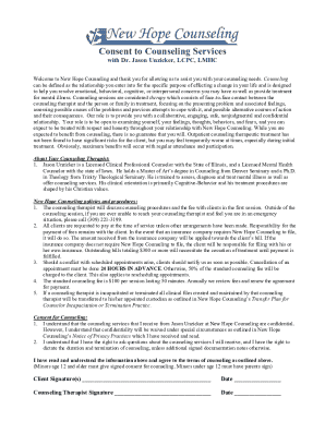 Consent to Counseling Services