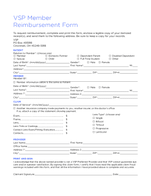 VSP Member Reimbursement Form