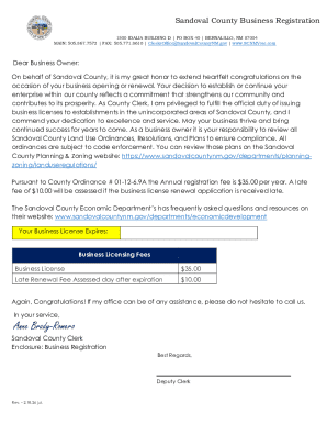 Sandoval County Business Registration