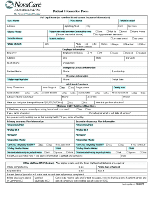Patient Information Form