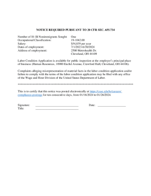 H-1B Labor Condition Application Notice