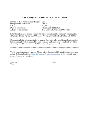 H-1B Labor Condition Application Notice