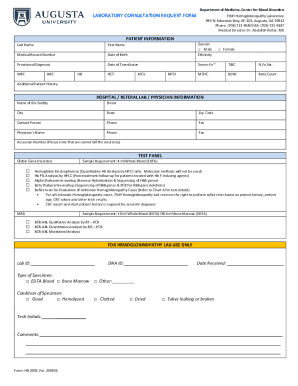 Laboratory Consultation Request Form