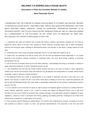 Boat Passenger Waiver