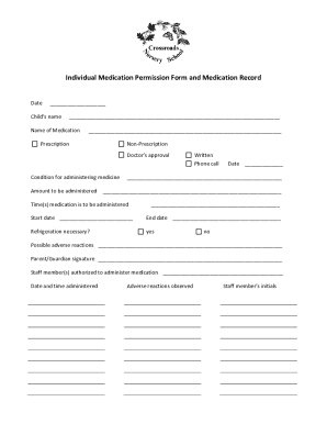 Individual Medication Permission Form