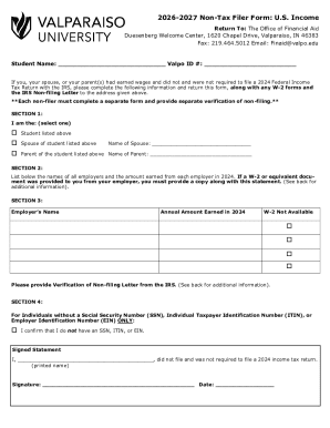 2026-2027 Non-Tax Filer Form