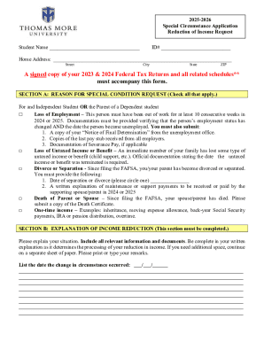 Special Circumstance Application