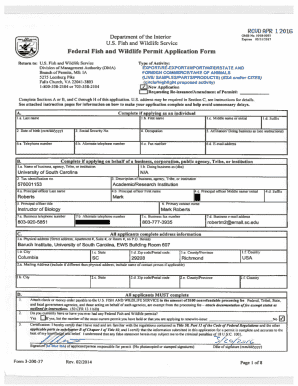 US Fish and Wildlife Permit Application Form